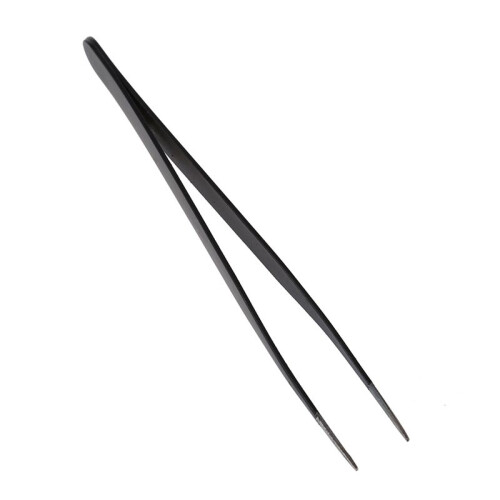 3X Black Metal Straight  Tip Tweezer 1
