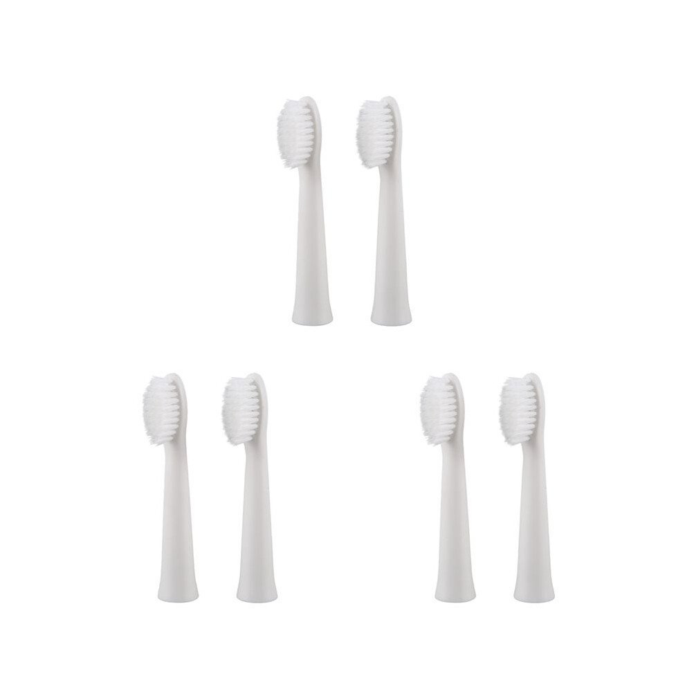 White Replacement Brush Heads For Ew0972 Toothbrush, 6 Count
