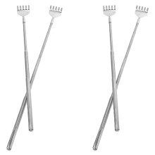4X Telescopic Stainless Steel Back Scratcher with Pocket Clip