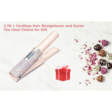 2X 2-In-1 Electric USB Hair Straightening Brush Straightener Flat Iron Multifunctional Comb Straightening Styler