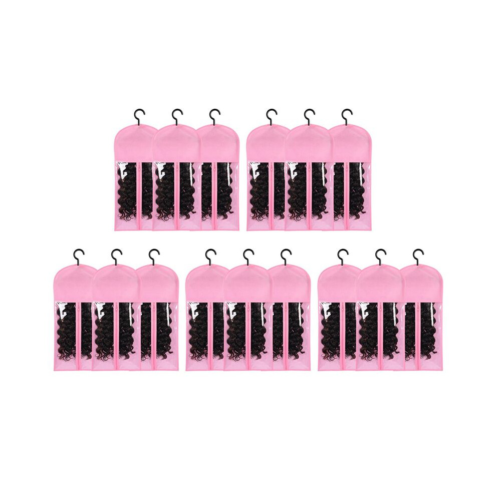 Torribaly Unisex 15Pcs Hair Extension Holder Wig Storage For Multiple Wigs Holder Wig Bags With Hanger Hair Extension Storage
