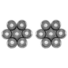 2X Replacement Cutter for Electric Shaver for Men Beard Trimmer Wet and Dry 7D Floating Heads Blade Silver