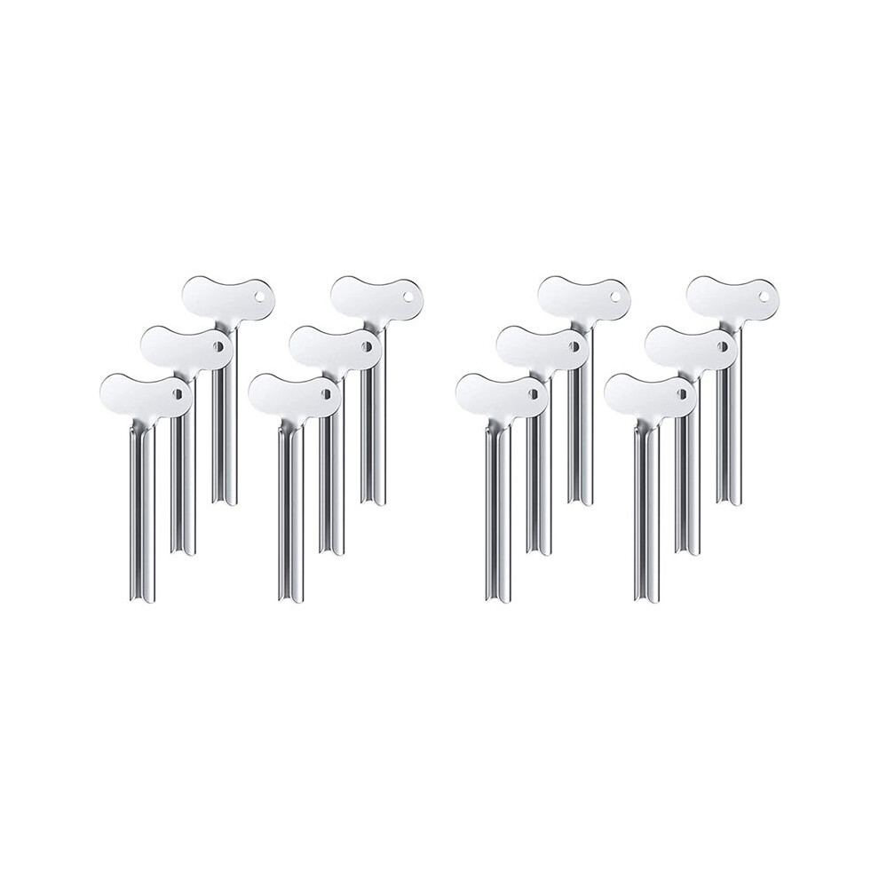 12 Pcs Stainless Steel Toothpaste Tube Squeezers Metal Key Toothpaste Squeezers for Cosmetic Tubes Squeezer