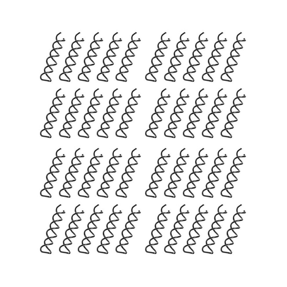 Black 40 Pcs Spiral Spin Screw Pin Hair Clip Twist Barrette (Black)
