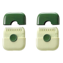 2X Recortador de Pelo 2 en 1, Peine de Barbero, Flequillo, Cortador de Pelo, Removedor, Herramientas de Maquillaje para el Hogar, Verde