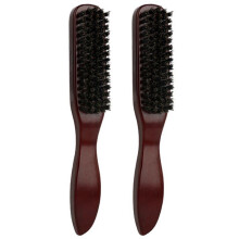 2X Brush for Smoothing Hair, Boar Hair Brush,for Women and Men Hair Brush Barber Beard Brush Dark Red