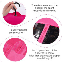 6PCS Hair Extension Holder Wig Storage for Multiple Wigs Holder Wig Bags with Hanger Hair Extension Storage Rose Red