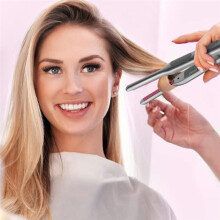 Multi-Functional Hair Curler Hair Straightener Flat Bangs Portable Hair Curling Straightening Styling Tool EU-Plug