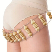 2X Seil-Rückenmassagegerät - 39,4 Zoll Großes Massagegerät für Rücken, Nacken, Beine, Taille, Massagerolle Aus Holz