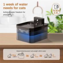 Pet Induction Water Dispenser 2.2l Usb Charging Wireless Automatic Induction with Ultra Quiet 3 Flow Mode