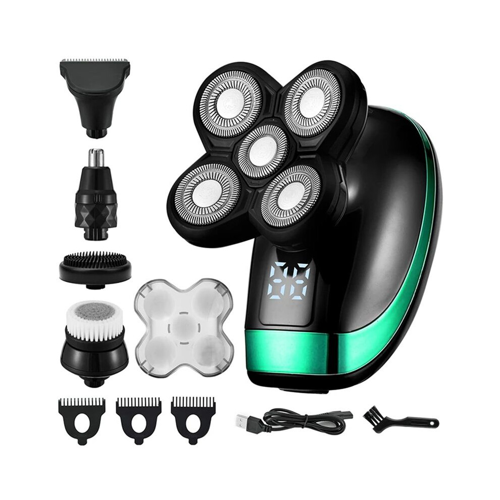 5 in 1 Rechargeable Electric Shaver, Shaving Hair Cutting Nose Hair, Ear Hair Trimmer, Men'S Facial Cleaning Brush