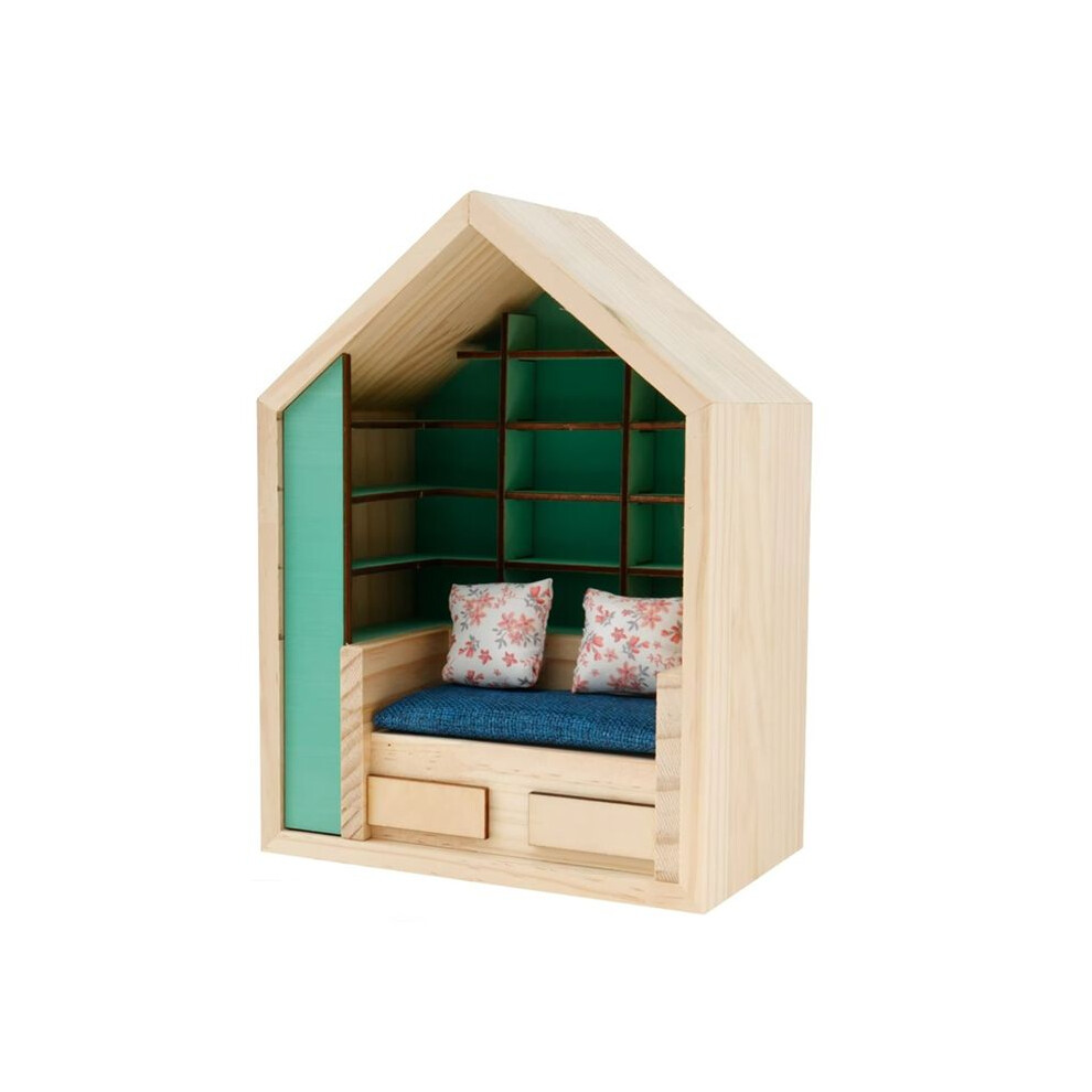 Stress Relief Bookshelf Wood  Study Display Cabinet with Two Cushions Bookshelf Stress Relieving Bookshelf