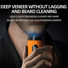 Electric Shaver Portable USB Charging  Digital Display Men'S Shaver Easy Travel Facial Shaver Men'S Gift Orange