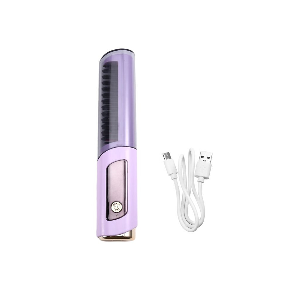 Negative Ion Hair Straightener Comb - Portable Straightening Brush with Temperature Display, Anti-Scald Design