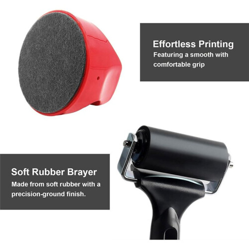 Blocktryck Baren och Rubber Roller Roller Verktyg för Hand, Tryck, Bläck och Stämpling 1
