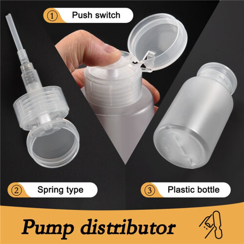 150ml Nail Art Makeup Polish Plastic Pump Dispenser Bottle Remover White 1