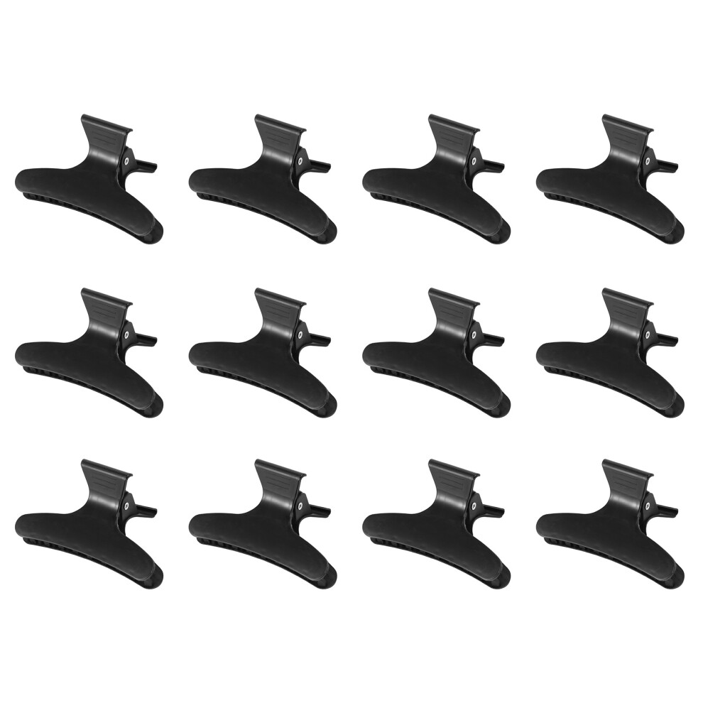 Unisex Black 12 Hairdressing Hairdressers Butterfly Hair Claw Salon Section Clip Clasps Clamps Barrettes