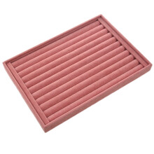 Caja de Organizador de ExhibicióN de Anillo de Joyería de Terciopelo Rosa Soporte de Bandeja Collar Pendientes Brazalete Caja Escaparate Soporte de