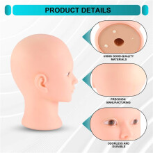 Testa di Addestramento di Pratica di Estensione Del Ciglio di Bellezza per Trucco Cosmetology Manichino Molle Del Manichino Del Silicone con il Foro
