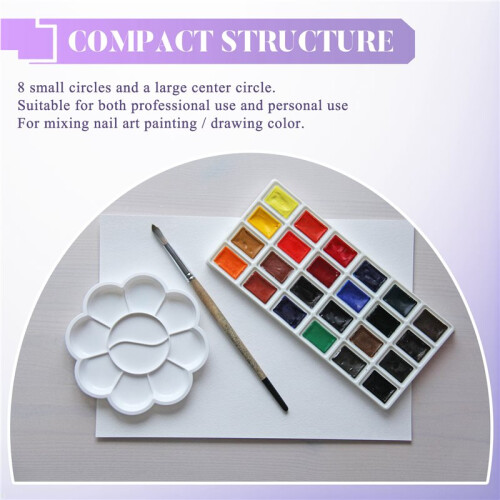 5Pcs Plastic Nail Art Paint Color Mixing Palette Plate Disk Essential Tool 2