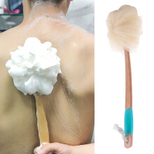 Loofah Sponge Back Scrubber-Men e Women Esfoliante A Manico Lungo Bagno e Doccia Spazzola per il Corpo-Pouf Luffa Palmare su un Bastone