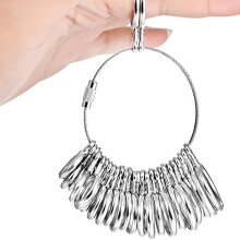 Outil D'Anneau de Mesure de Calibreur de Doigt D'Acier Inoxydable S, Taille 0-13 avec la Moitié de Taille