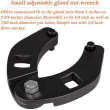 Large & Small Adjustable Gland Nut Spanner Wrench Set for Hydraulic Cylinders 1266 & 7463 (Set of 2)