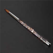1Pc Spazzola per Unghie Acrilica nel Zibellino Kolinsky nel Oro Rosa con Pennello per Unghie Glitter con Flusso Liquido per Strumento per Nail Art