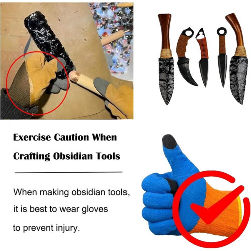 Knapping Tools Kit Obsidian Crafting Tool, Crystal Stone Age Toolkit, Napping Tools for Both Pros and Beginners 1