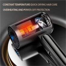 Portable Hair Dryer Quick Dry Foldable 2000W High Power Negative Ion Hair Dryer for Home Travel Hair Care EU Plug Gray