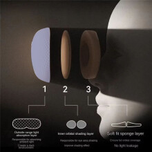 EVERYTHINK Stereoscopic Eye Mask 3D Shading Aperture Adjustable Breathable Comfort Sleeping Soft Light Shading Travel Eye Mask