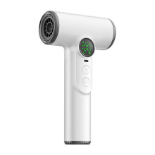 Wireless Portable Hair Dryer 30000RPM 100 Speed Settings Quick Dry Negative Ion Intelligent Temp Control White