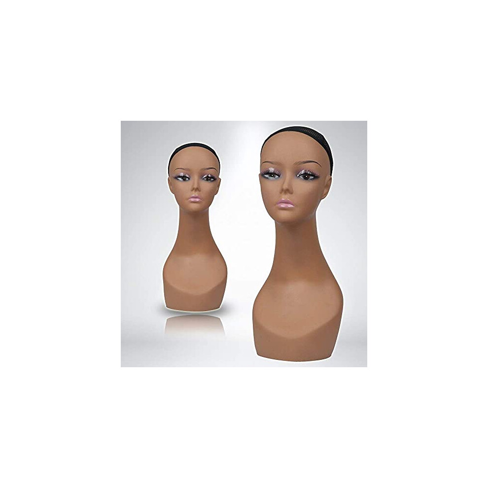 Unisex Female Mannequin Head Full Size With Shoulders Realistic Makeup Finish For Wigs Hats Jewelry Sunglasses