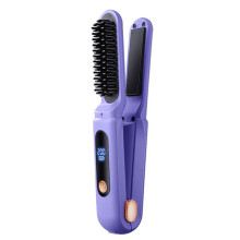 2 in 1 Digital Straightening Comb 3 Temperature Adjustables Hair Flat Iron for Women Female Violet