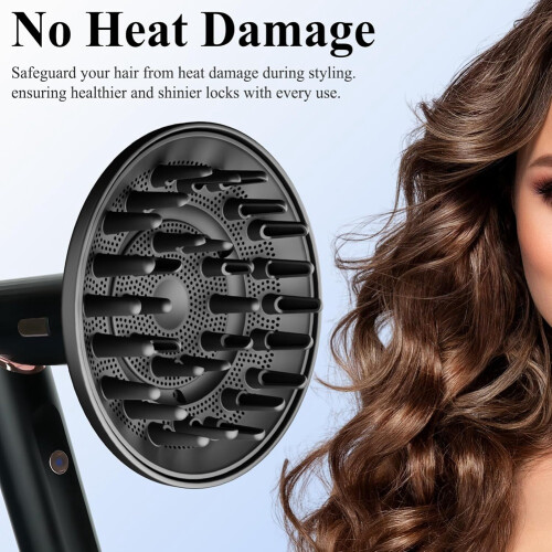 Large Diffuser Attachment for  FlexStyle, Upgraded Diffuser Nozzle for Dryer Faster and Define Wavy, Curly Hair Black 1