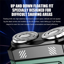 Barbeador Elétrico Masculino com Lâmina Dupla Magnética, Recarregável, Display LCD, Aparador de Barba Portátil, Barbeador Facial A