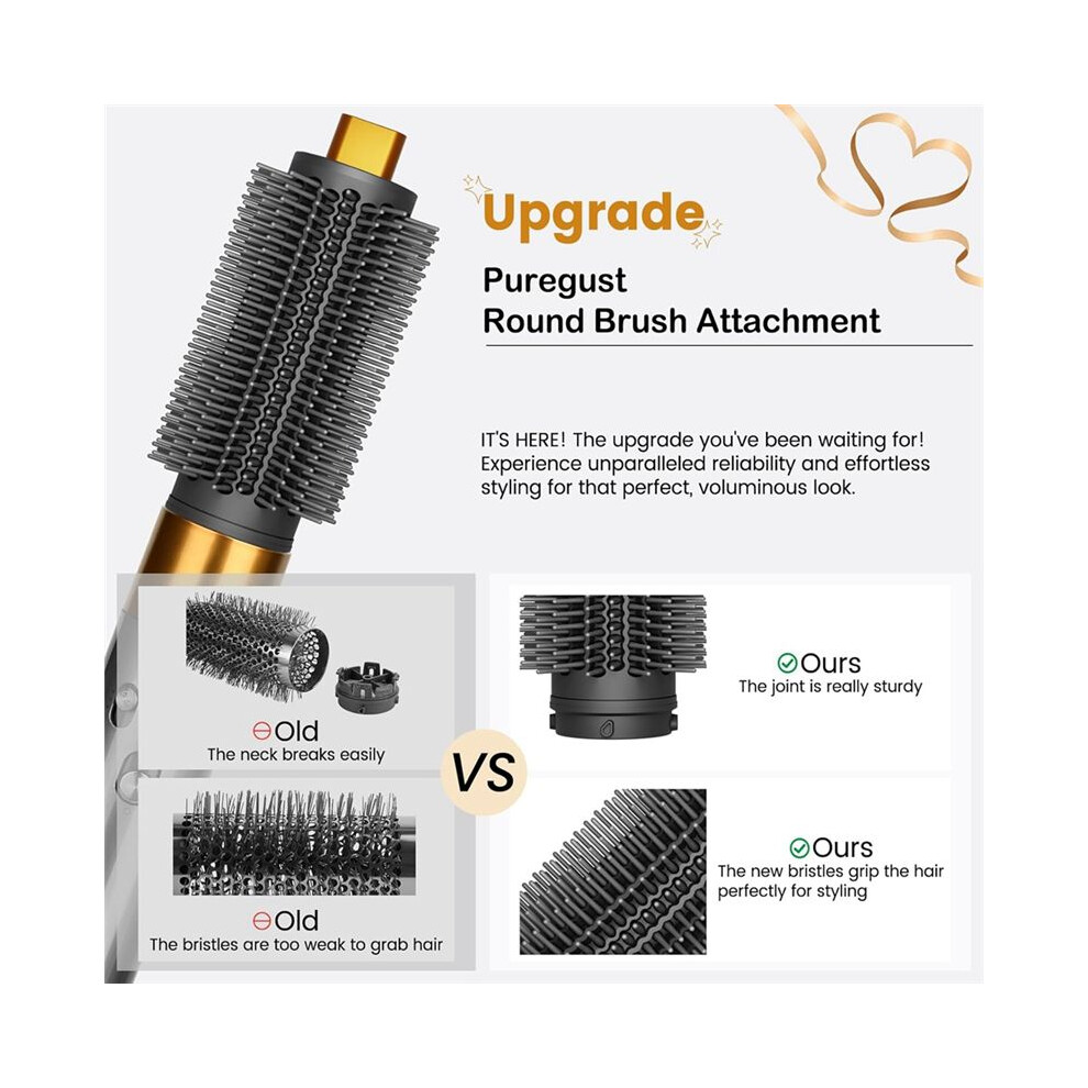 Tlily Round Brush Attachment For Airwrap Hs01 Hs05 Hs08/Airwrap Coanda 2X Round Volumizing Brush For Straight Curly B
