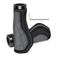 Fahrradgriffe, Ergonomische Griffe, Rutschfeste Gummi-Lenkergriffe, Fahrradlenkergriffe für 22,2 mm E-Bike Grau