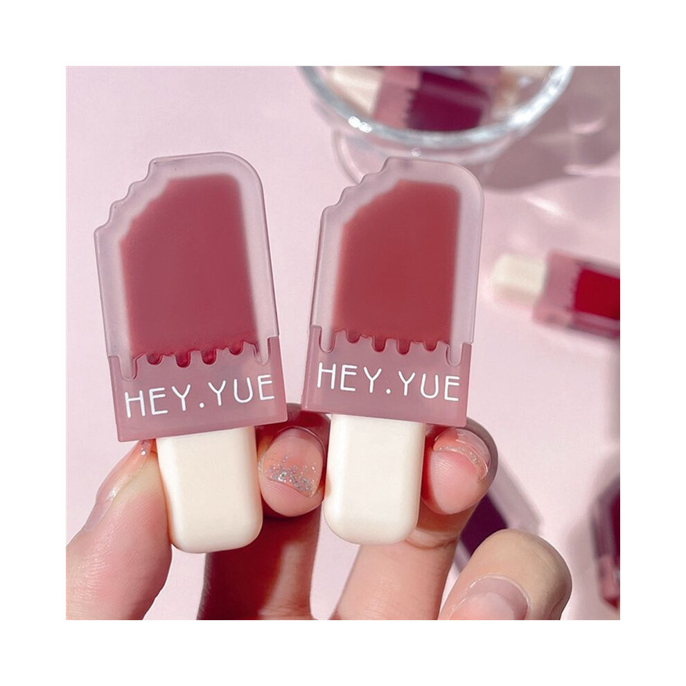 Cream 6Pcs Lip Gloss Velvet Satin Lipstick Lip Ice Lip Glaze Waterproof Long Lasting Beauty Woman Lips