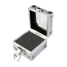 25 Holes Nail Drill Grinding Bit Holder Box Display Storage Container Nail Polishing Stand Metal Organizer Case