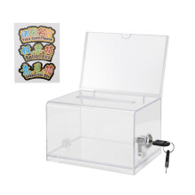 1 Paquet de BoîTe de Dons en Acrylique avec Serrure, Urne Transparente avec Porte-Affiche, BoîTe à Suggestions pour la Collecte de Fonds