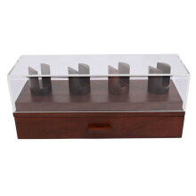 Caja Expositora de Lujo de Nogal para Relojes y Cuchillos, 4 Posiciones, JoyeríA, Anillo, Pulsera, Organizador, Estuche para Gafas de , Soporte