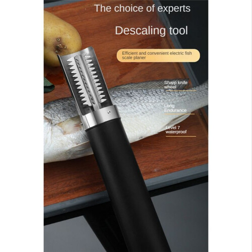 Portable Electric Fish Scraper Waterproof Fish Scale Remover Scraping Fish Scales Tools Fish Scale Cleaner Black 1