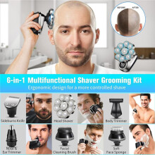 Shaver, 9D Electric IP67 Waterproof Men's Rotary Beard Shaver with LED Display, Electric Shaver for Men