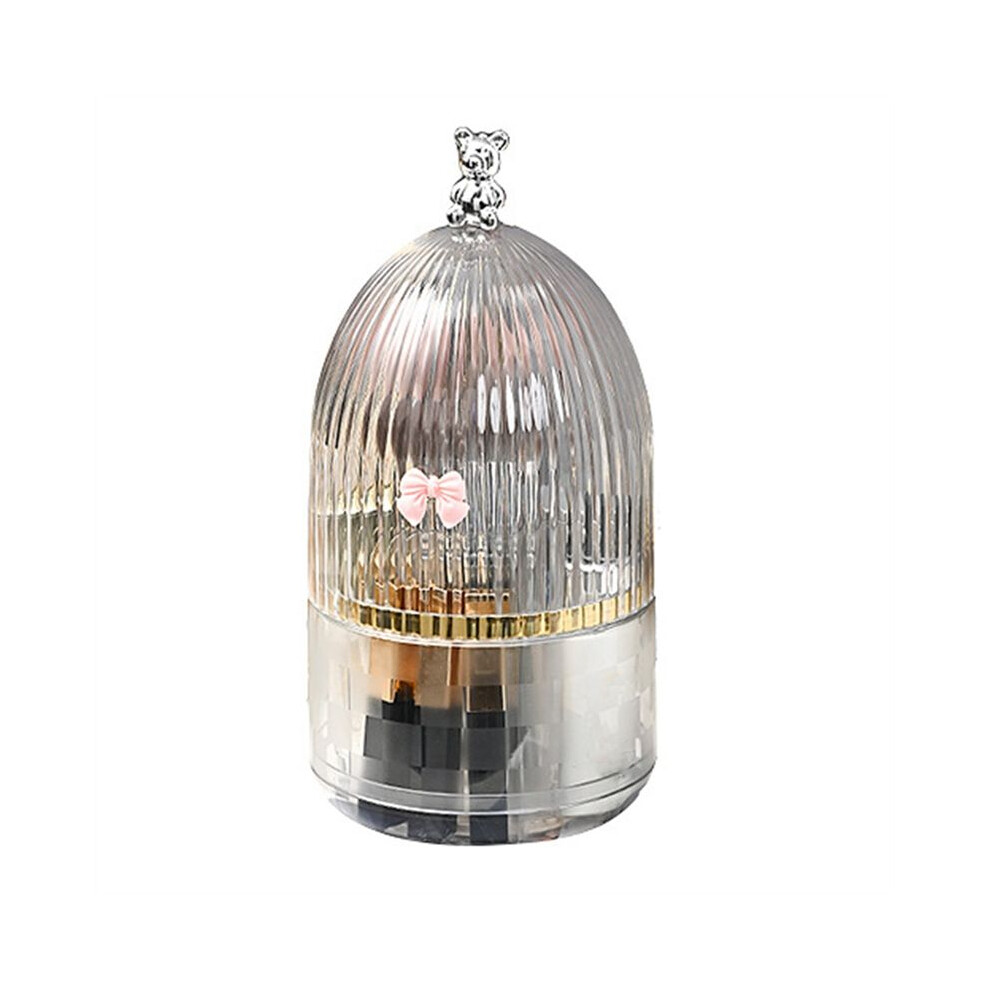 Rotating Makeup Brush Holder Organizer with Lid 360Rotating Dustproof Make  Brush Container with Clear AcrylicCover,B