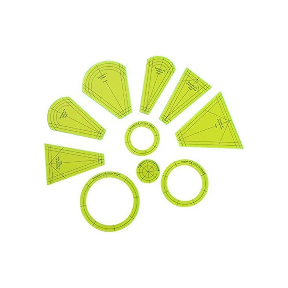 Dresden Quilting Template Set, Sewing Patchwork Ruler, Diy Sewing Ruler Template Patchwork Tool (10 Pieces) 6032788475743