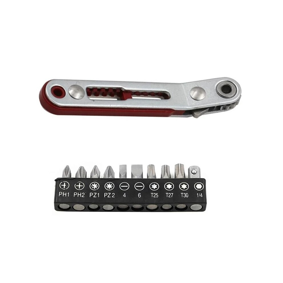 Elbow Ratchet Wrench 90 Degree Offset Screwdriver Handle With Bit Set Dual Drive Ratchet Wrench Hand Tool 6033381150563