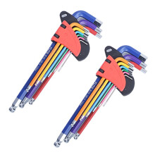 Long Hex Wrench Set, Metric and Standard Hex Wrench Set Hex Wrench with Tip, SAE 1/16 to 3/8 In
