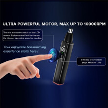 Tondeuse à Poils de Nez pour Hommes Tondeuse à Poils de Nez et D'Oreilles Rechargeable par USB avec éCran LCD Outil de Coupe Professionnel-A