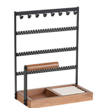 Nuovo Portagioielli nel Legno di Velluto, Scatola Portaoggetti per Anelli, Braccialetti, Collane, Gioielli, Espositore per Orecchini, per Riporre